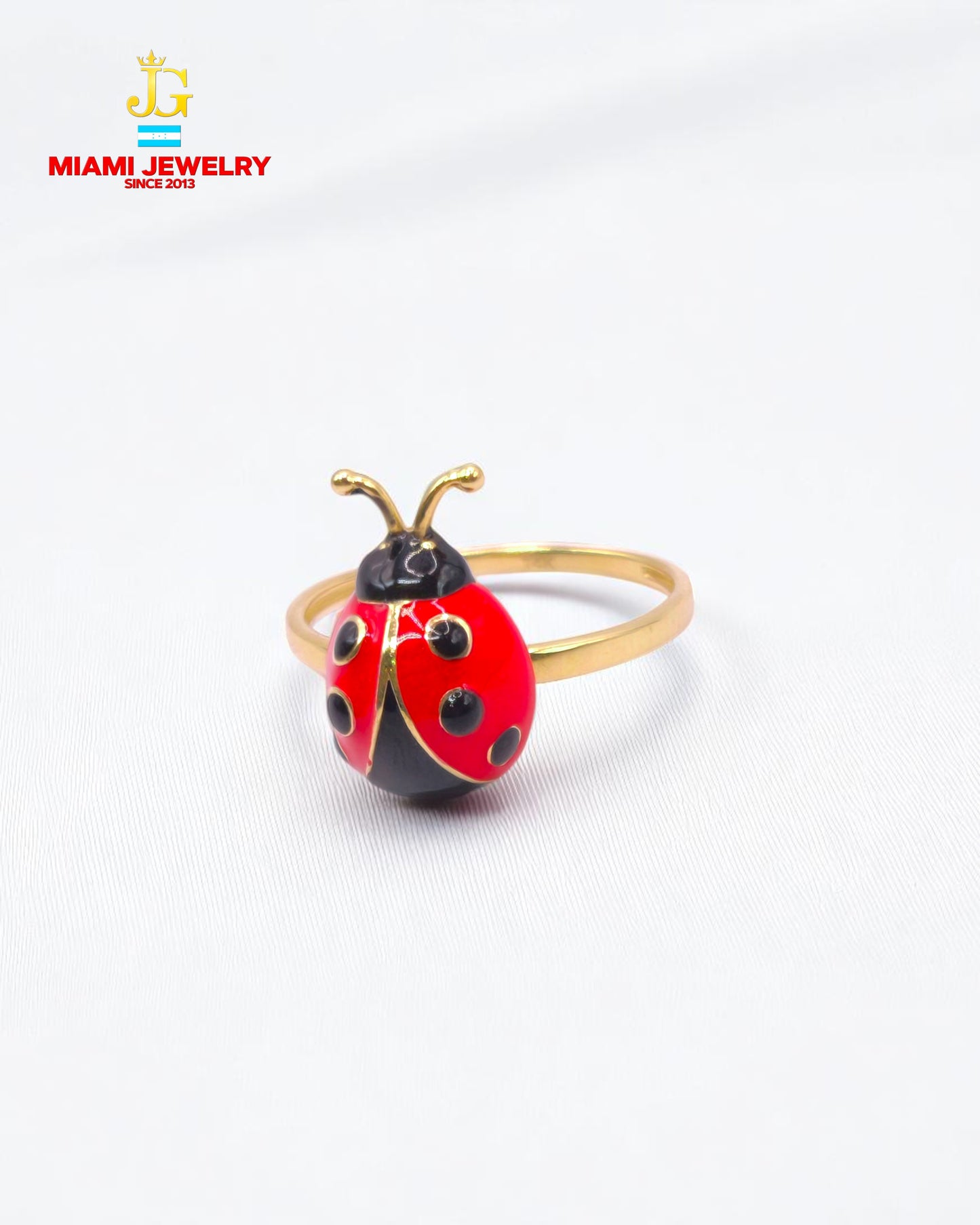 Ladybug 14k solid yellow gold.