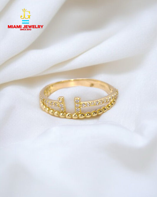 solid 14k yellow gold ring.