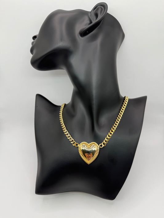 14K Gold Necklace with heart pendant (16 in)