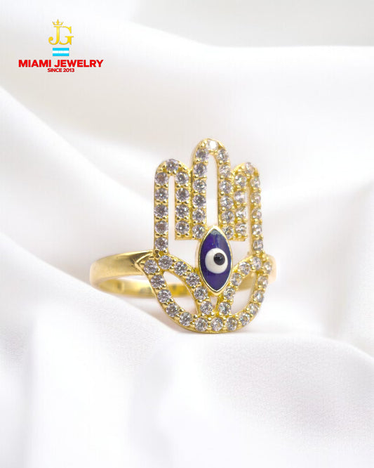 Solid 14k yellow gold with white-zirconia gemstones.