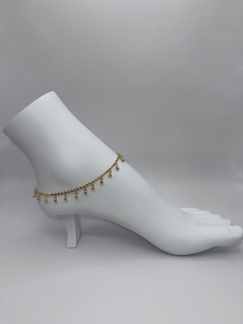 14K Gold Semi-Solid Anklet (9.5 in)